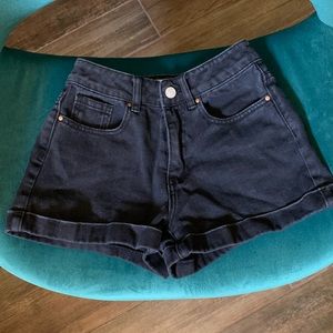 pacsun black denim mom shorts